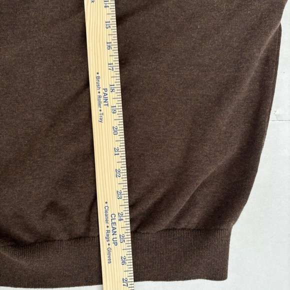 Daniel Cremieux 1/4 Zip Sweater Vest Large Chocolate Brown Golf Pima Cotton - Picture 8 of 10